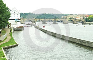 Bridges over the Vltava river in Prague