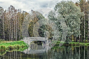 Bridges of the Silver lake in Gatchina.