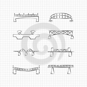 Bridges thin line icons