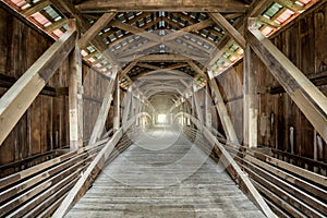 Interior of Bridgeton Covered Bridge in Parke County, Indiana