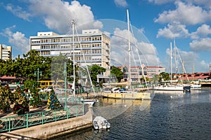 Downtown marina in Barbados, Caribbean