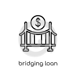 bridging loan icon. Trendy modern flat linear vector bridging lo photo