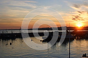 Bridlington harbour sunset