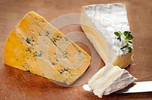 Brie and Blue Shropshire cheese