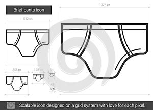 Brief pants line icon.