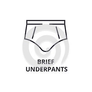 Brief underpants line icon, outline sign, linear symbol, vector, flat illustration