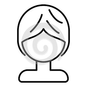 Brief wig face icon outline vector. Lady face fashion