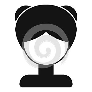 Brief wig face icon simple vector. Lady face fashion