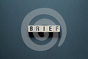 Brief - word concept on cubes