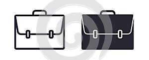 Briefcase or attache case vector icon