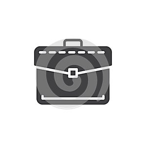 Briefcase, business portfolio icon vector, filled flat sign, solid pictogram isolated on white. Symbol, logo illustration.