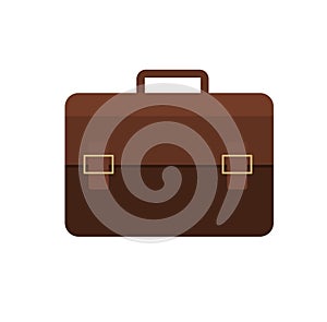 Briefcase business vector illustration in flat style. Briefcase with lock icon isolated on colored background