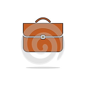 Briefcase color thin line icon.Vector illustration