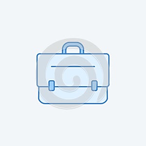 briefcase 2 colored line icon. Simple dark and light blue element illustration. briefcase concept outline symbol design from educa