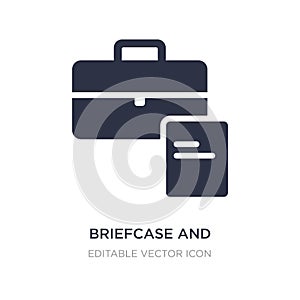 briefcase and document icon on white background. Simple element illustration from Tools and utensils concept