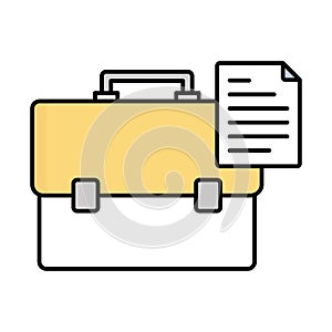 Briefcase fill inside vector icon which can easily modify or edit