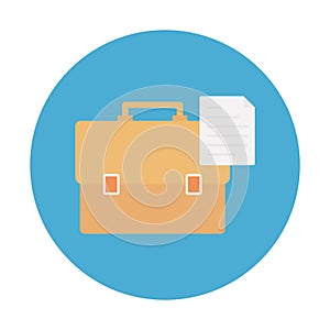 Briefcase flat background vector icon which can easily modify or edit