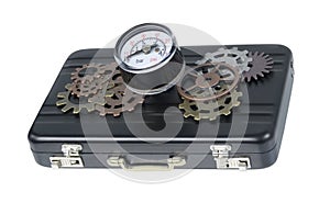 Briefcase with Gauge and Gears