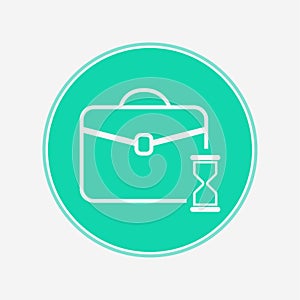 Briefcase and hourglass vector icon sign symbol