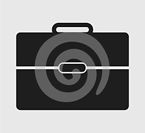 Briefcase Icon on gray background.