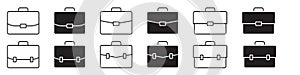 Briefcase icon set. Business elements