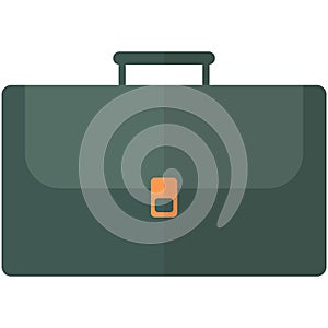 Briefcase icon, vector work bag, business case on white