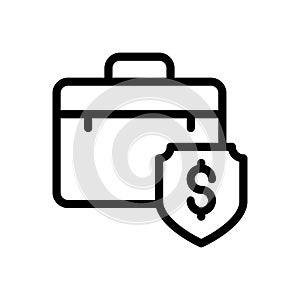 Briefcase vector thin line  icon