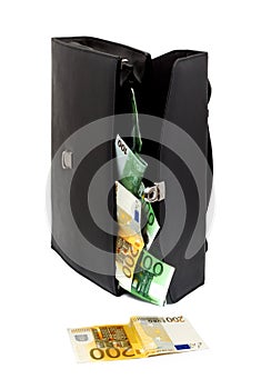 Briefcase with money