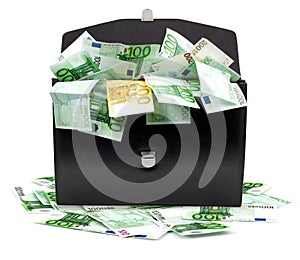 Briefcase with money