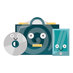 Briefcase and samrtphone with cd rom