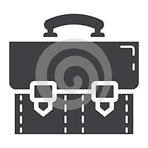 Briefcase solid icon, business and portfolio