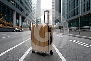 Briefcase and suitcase side by side symbolize professionalism and travel photo
