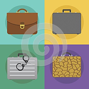 Briefcases icon set