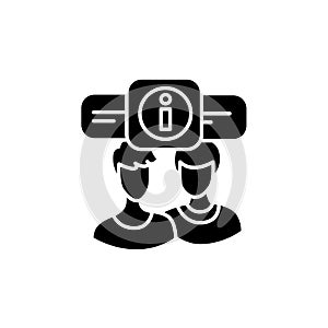 Briefing glyph icon. Silhouette illustration