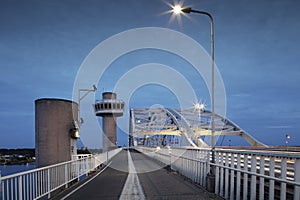 Brienenoord bridge in Rotterdam in the twilight zone
