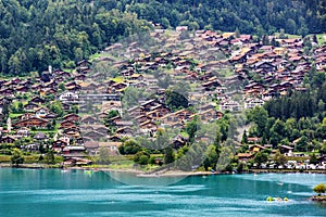 Brienz town on the Lake Brienz, swiss Alps, Switzerland