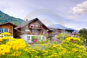 Brienz village in Switzerland photo