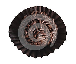 Brigadeiro, brazilian dessert, white background - Easy to cut