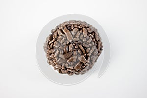 Brigadeiro brown chocolate with granulated chocolate coating