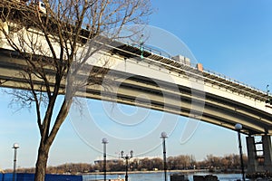 Brige. Concrete bridge Voroshilov across the Don river