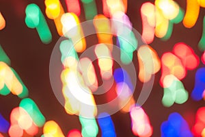 Bright abstract background, beautiful colored light bulbs, lights in motion