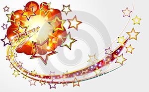 Bright abstract background with explosion stars.