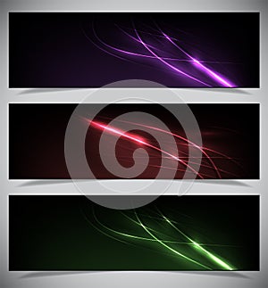 Bright abstract banners collection.