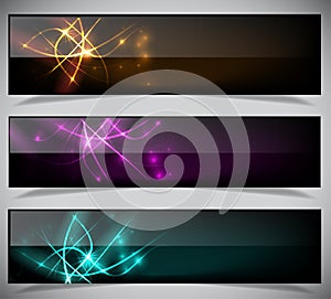 Bright abstract banners collection.