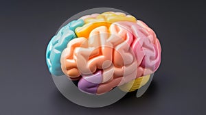 Bright Abstract Brain-Shaped Puzzle with Interconnected Pieces photo