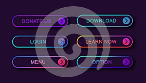 Bright abstract buttons for web design.