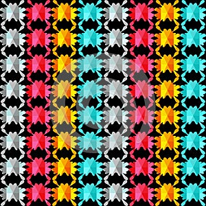 Bright abstract colored seamless pattern on black background