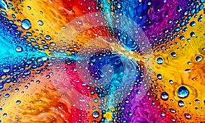 Bright abstract colorful background with drops and bubbles