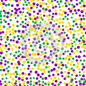 Bright abstract dot mardi gras pattern