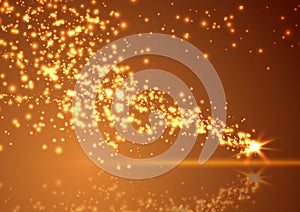 Bright abstract falling star shimmering comet background